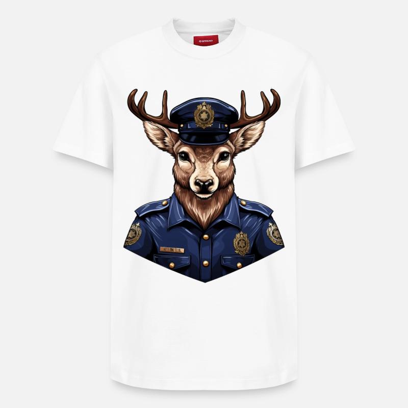 Hirsch Polizei - Relaxed Unisex Supima Cotton T-Shirt – von SPREAD - Weiß