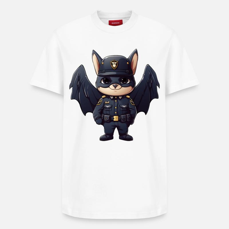 Policier chauve-souris - T-shirt unisexe décontracté en coton Supima – de SPREAD - blanc