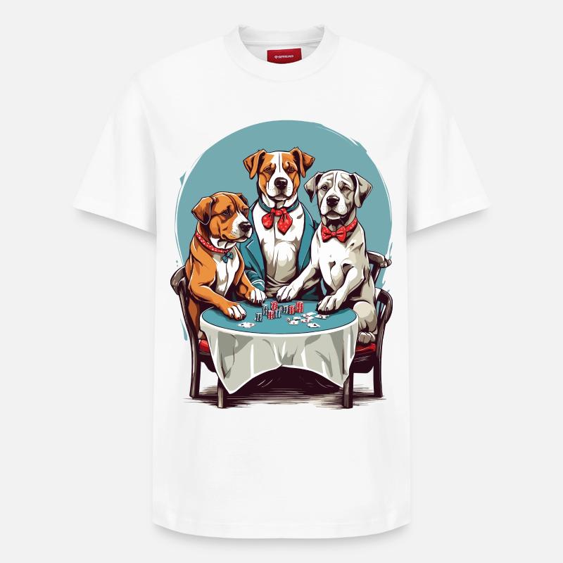 Poker pour chien - T-shirt unisexe décontracté en coton Supima – de SPREAD - blanc