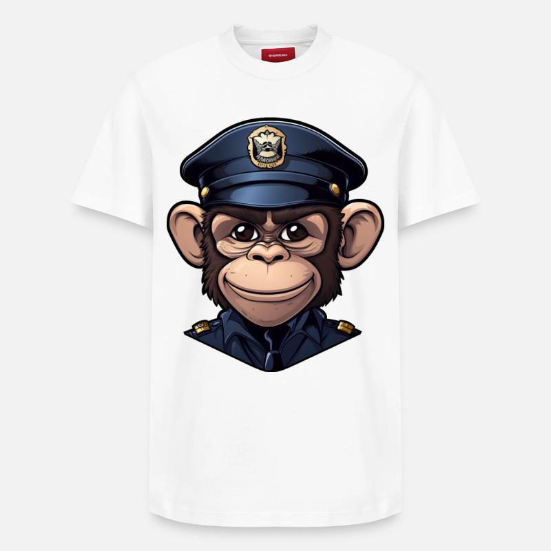 Polizei Affe - Relaxed Unisex Supima Cotton T-Shirt – von SPREAD - Weiß