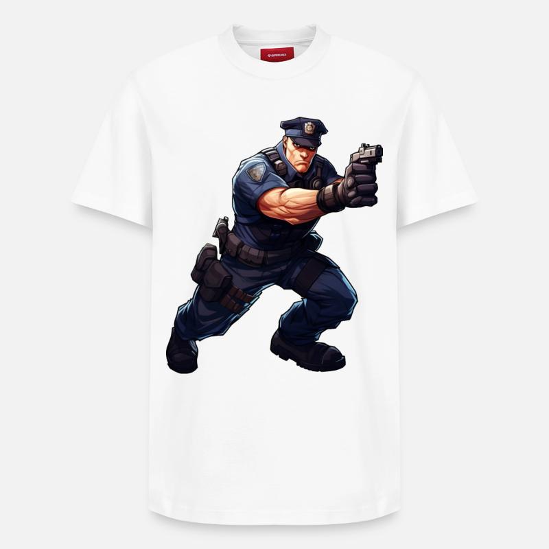 Rambo Polizei - Relaxed Unisex Supima Cotton T-Shirt – von SPREAD - Weiß