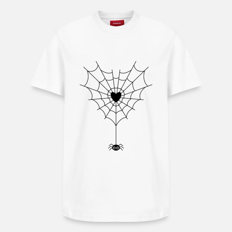 Araignée dans une toile d’araignée - T-shirt unisexe décontracté en coton Supima – de SPREAD - blanc