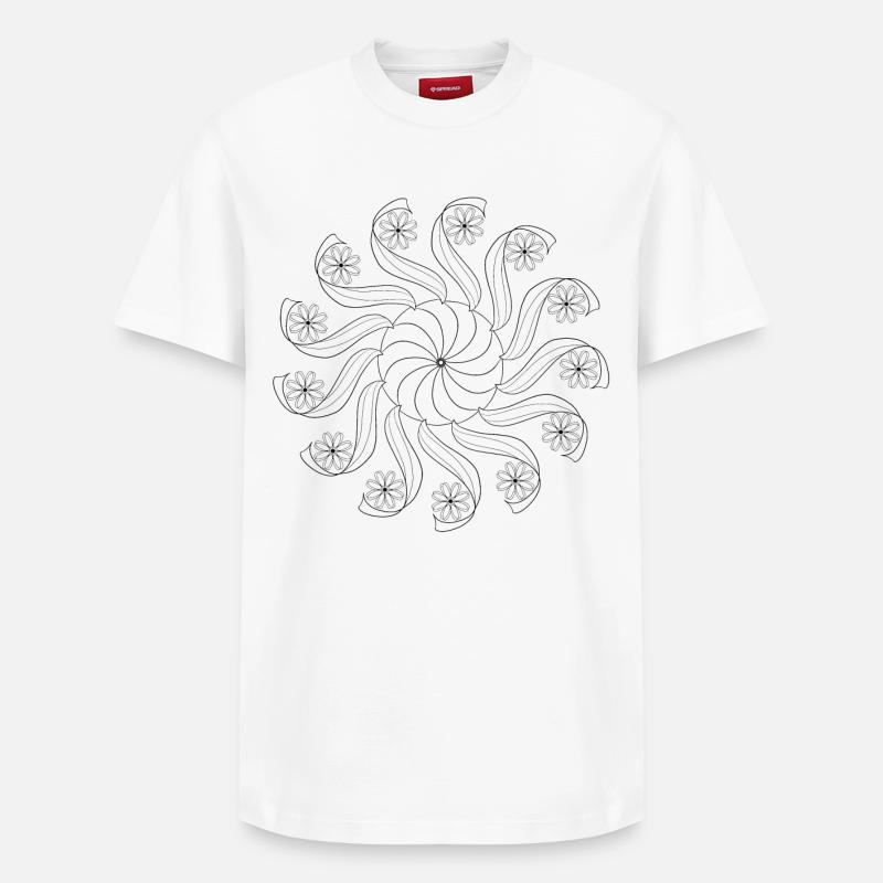 Carrousel Mandala - T-shirt unisexe décontracté en coton Supima – de SPREAD - blanc