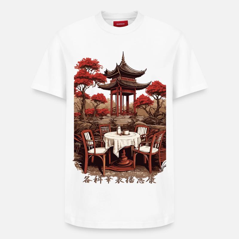Asiatisches Kaffee - Relaxed Unisex Supima Cotton T-Shirt – von SPREAD - Weiß