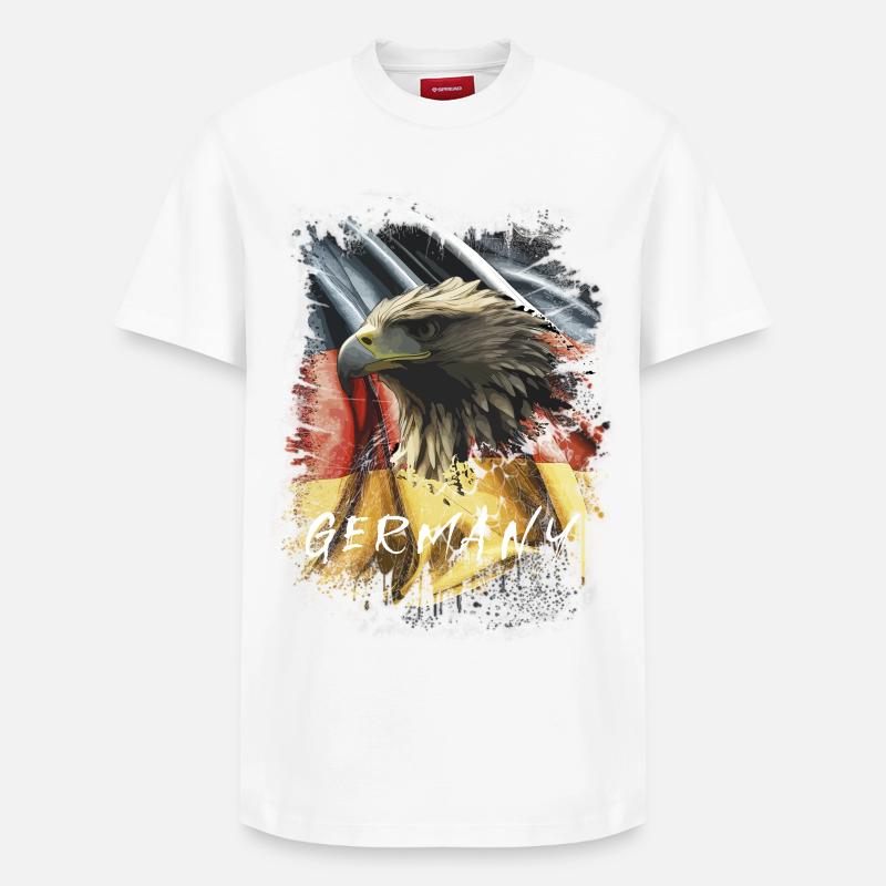 Germany Eagle Eagle Head Gift - Relaxed Unisex Supima Cotton T-Shirt – by SPREAD - white