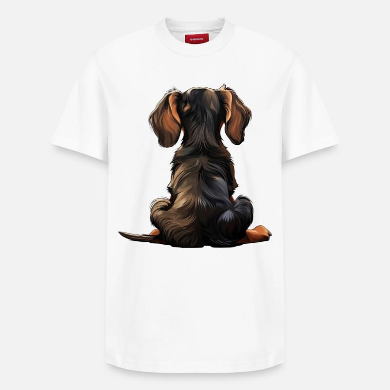 Teckel - T-shirt unisexe décontracté en coton Supima – de SPREAD - blanc