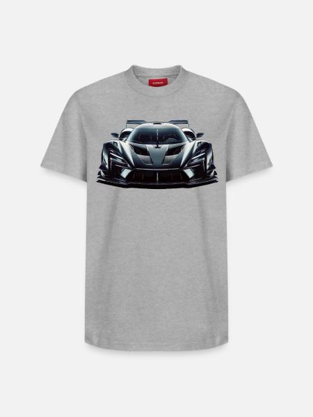 Futuristic extreme powerful Race Car - Relaxed Unisex Supima Cotton T-Shirt – by SPREAD - white