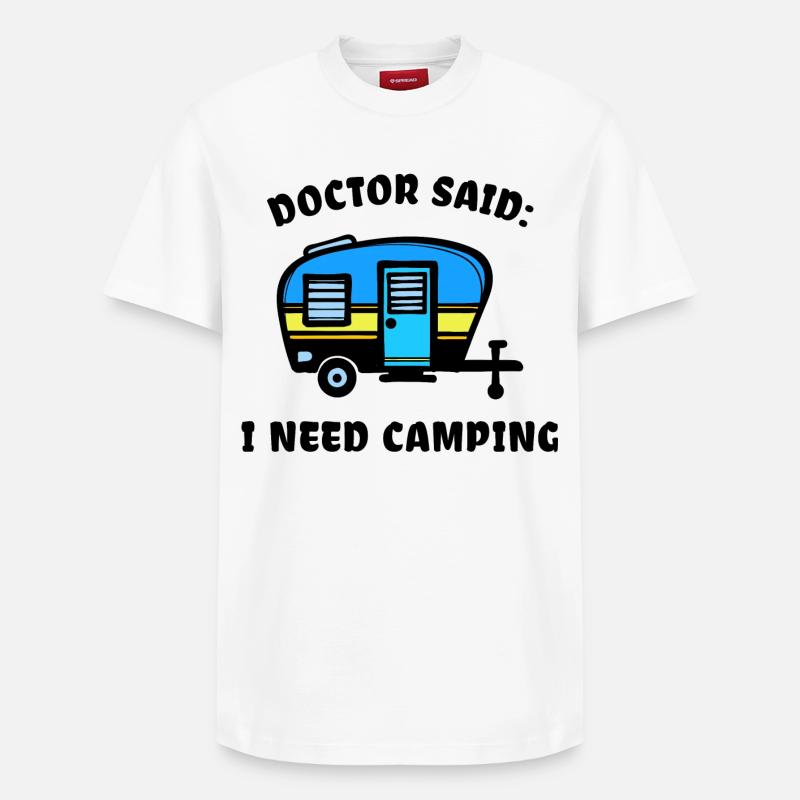 Camper Camping Wohnmobil Statement Wanderer - Relaxed Unisex Supima Cotton T-Shirt – von SPREAD - Weiß