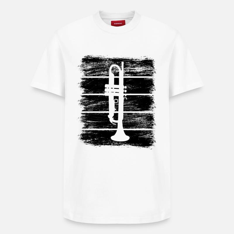 Croquis Trompette - T-shirt unisexe décontracté en coton Supima – de SPREAD - blanc