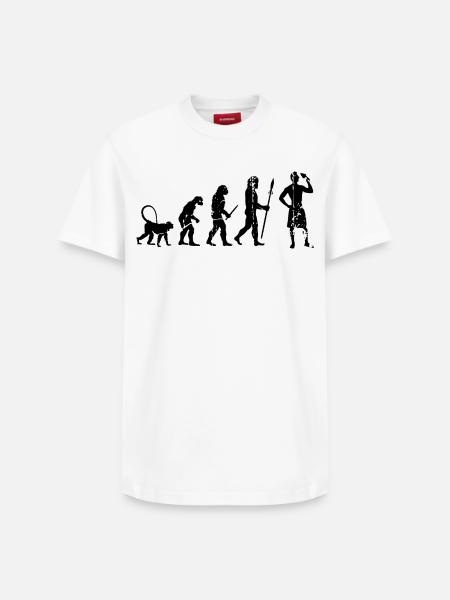 L’évolution de l’amateur de crème glacée - T-shirt unisexe décontracté en coton Supima – de SPREAD - blanc