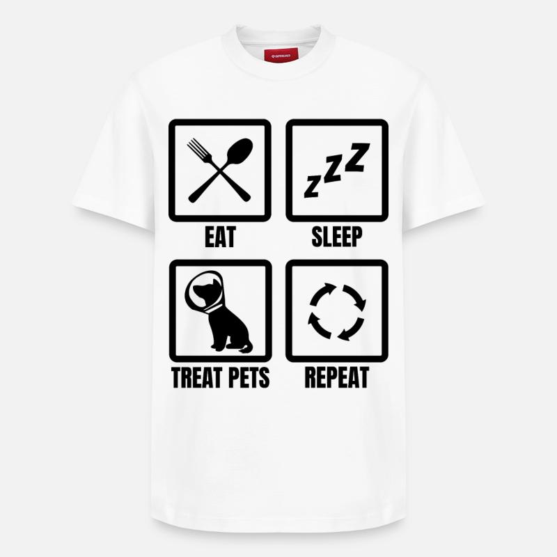 Tierarzt Routine - Relaxed Unisex Supima Cotton T-Shirt – von SPREAD - Weiß