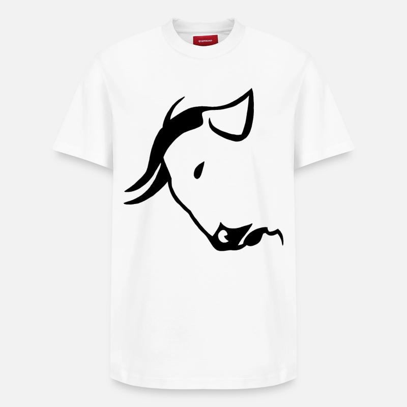 Schwarzer Stierkopf - Relaxed Unisex Supima Cotton T-Shirt – von SPREAD - Weiß