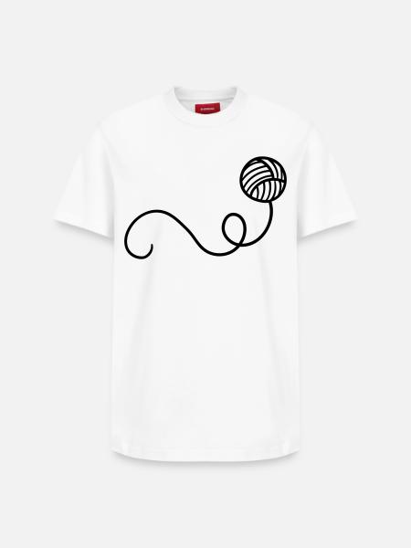Cartoon Wool Ball - Relaxed Unisex Supima Cotton T-Shirt – by SPREAD - white