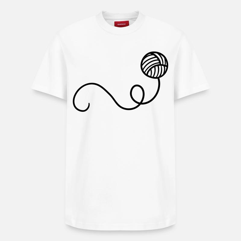 Boule de laine de dessin animé - T-shirt unisexe décontracté en coton Supima – de SPREAD - blanc
