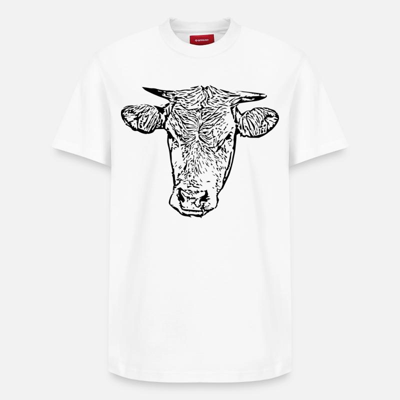 Kuh - Relaxed Unisex Supima Cotton T-Shirt – von SPREAD - Weiß
