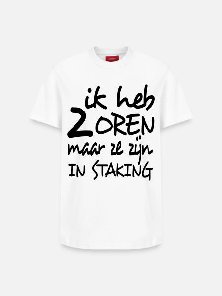 Jag har 2 öron men de strejkar * - T-shirt unisex med avslappnad passform i Supima-bomull – från SPREAD - vit