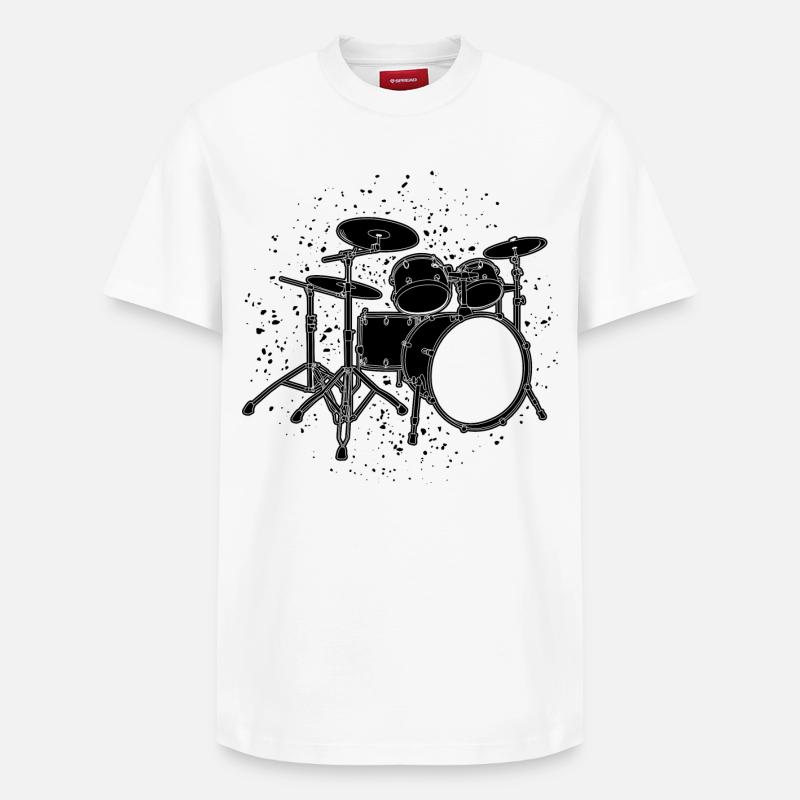 Percussion - Relaxed Unisex Supima Cotton T-Shirt – by SPREAD - white