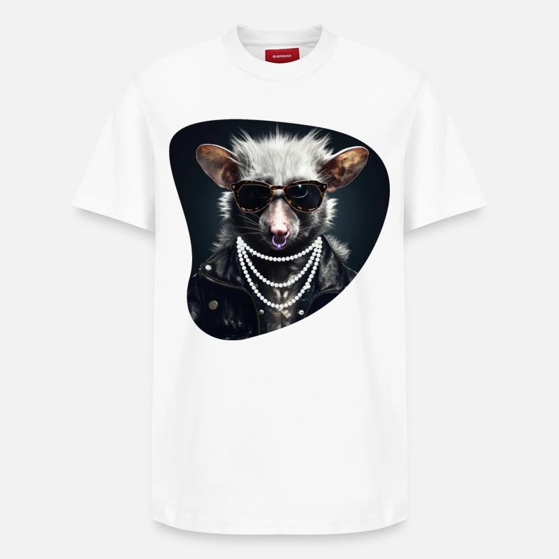 Hartgestein-Opossum - Relaxed Unisex Supima Cotton T-Shirt – von SPREAD - Weiß