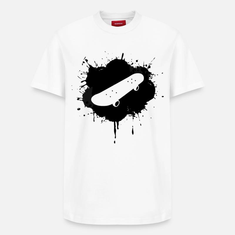 Skateboard - Relaxed Unisex Supima Cotton T-Shirt – von SPREAD - Weiß