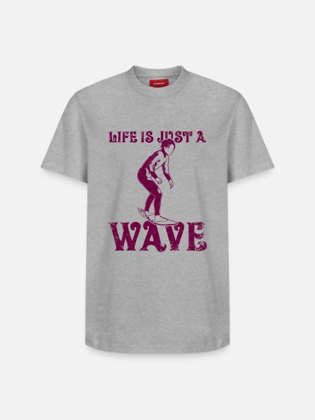 Life is just a wave - Relaxed Unisex Supima Cotton T-Shirt – by SPREAD - white