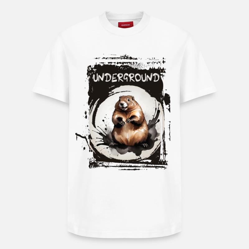 Underground Murmeltier - Relaxed Unisex Supima Cotton T-Shirt – von SPREAD - Weiß