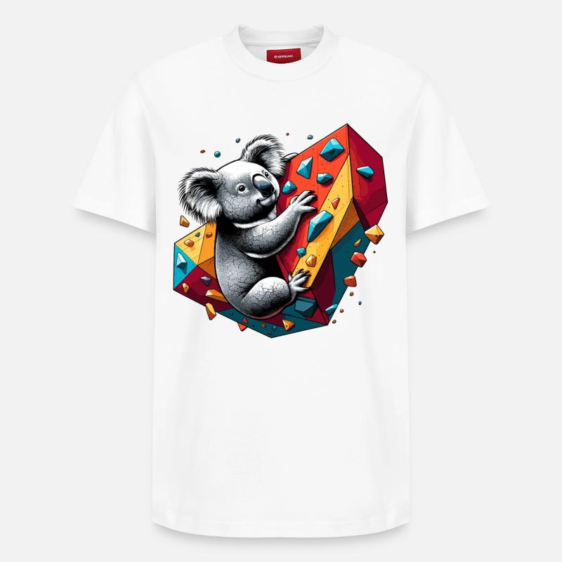 Bouldering Koala cadeau - T-shirt unisexe décontracté en coton Supima – de SPREAD - blanc
