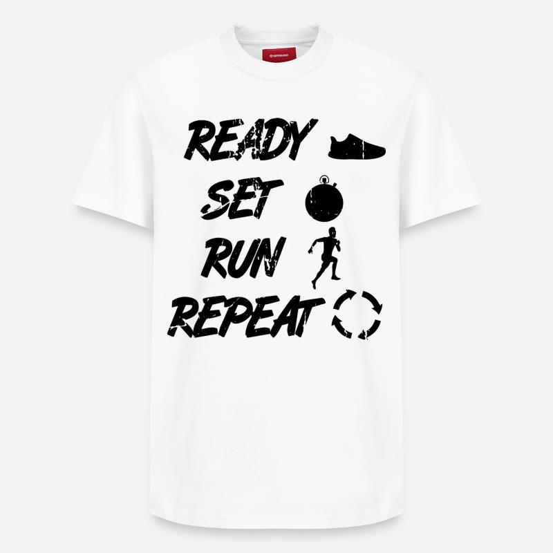 Lustige Läufer Routine - Relaxed Unisex Supima Cotton T-Shirt – von SPREAD - Weiß
