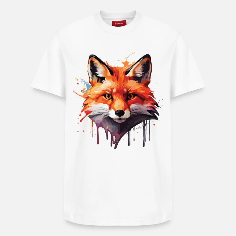 Niedlicher Fuchs - Relaxed Unisex Supima Cotton T-Shirt – von SPREAD - Weiß