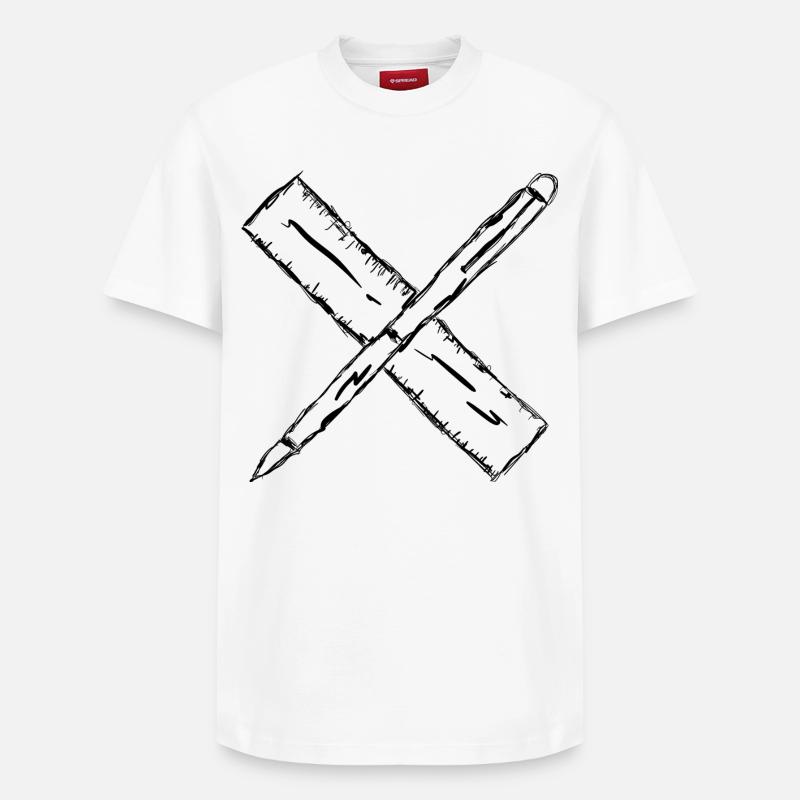 Stift und Lineal - Relaxed Unisex Supima Cotton T-Shirt – von SPREAD - Weiß
