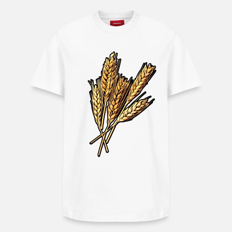 5 épis de blé - T-shirt unisexe décontracté en coton Supima – de SPREAD - blanc