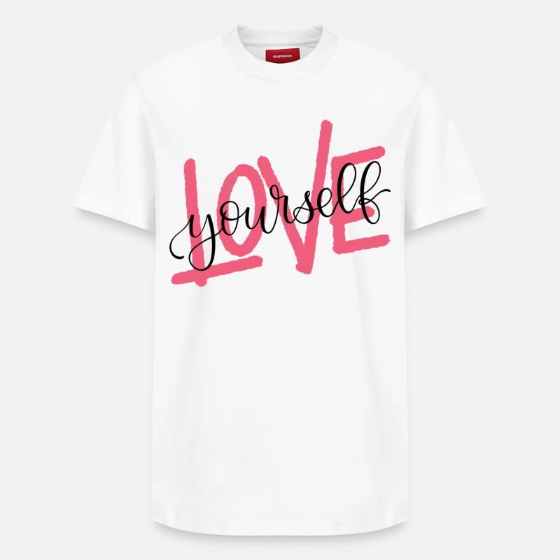 Aime toi toi-même - T-shirt unisexe décontracté en coton Supima – de SPREAD - blanc