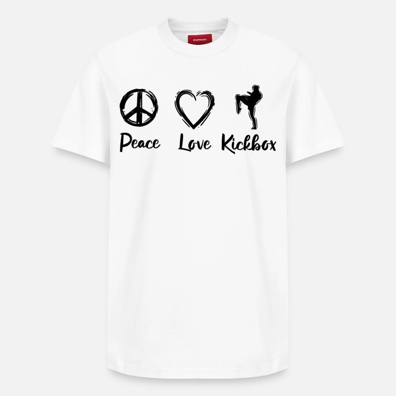 Kickbox Liebe - Relaxed Unisex Supima Cotton T-Shirt – von SPREAD - Weiß