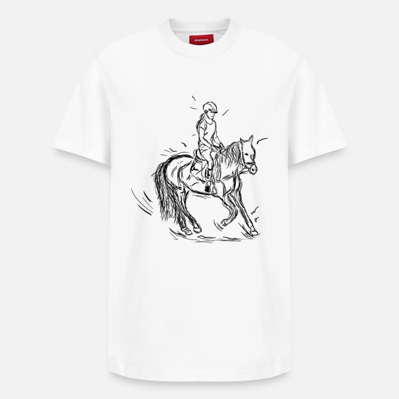 Cavalier - T-shirt unisexe décontracté en coton Supima – de SPREAD - blanc