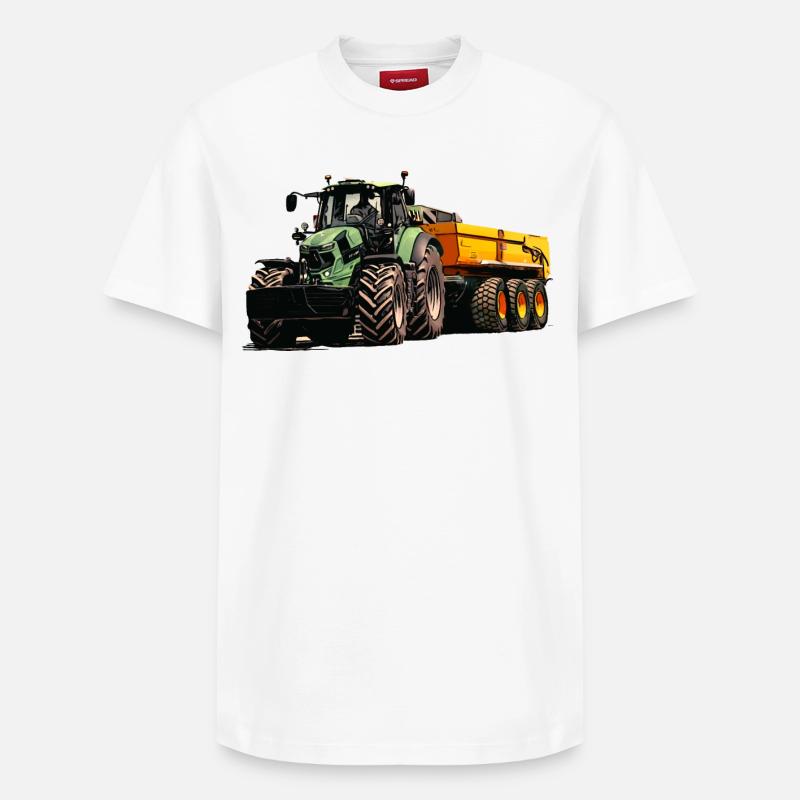 Deutz avec remorque benne - T-shirt unisexe décontracté en coton Supima – de SPREAD - blanc