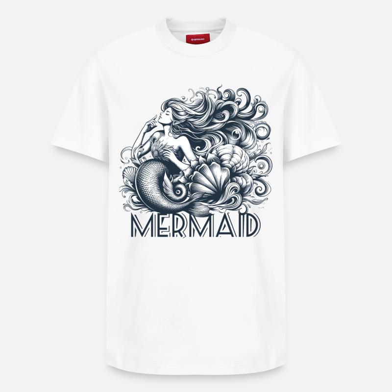 Cadeau de sirène - T-shirt unisexe décontracté en coton Supima – de SPREAD - blanc
