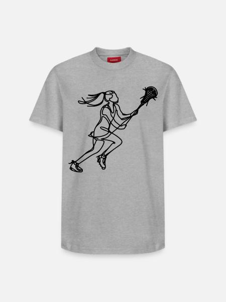Lacrosse Mädchen - Relaxed Unisex Supima Cotton T-Shirt – von SPREAD - Weiß