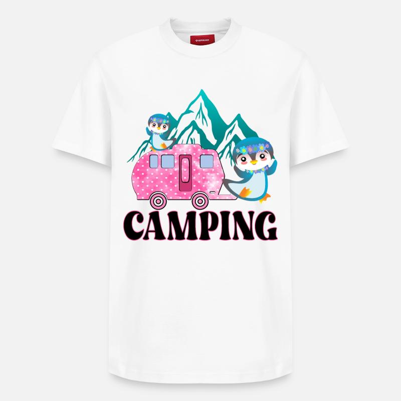 CAMPING CAMPINGSPLATZ PINGUINE - Relaxed Unisex Supima Cotton T-Shirt – von SPREAD - Weiß