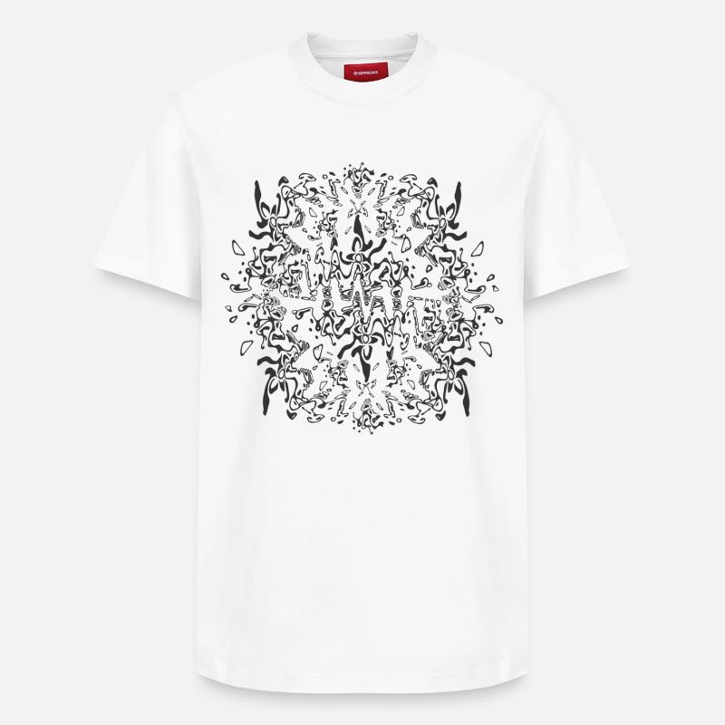 Abstract Black Mandala Pattern - Relaxed Unisex Supima Cotton T-Shirt – by SPREAD - white