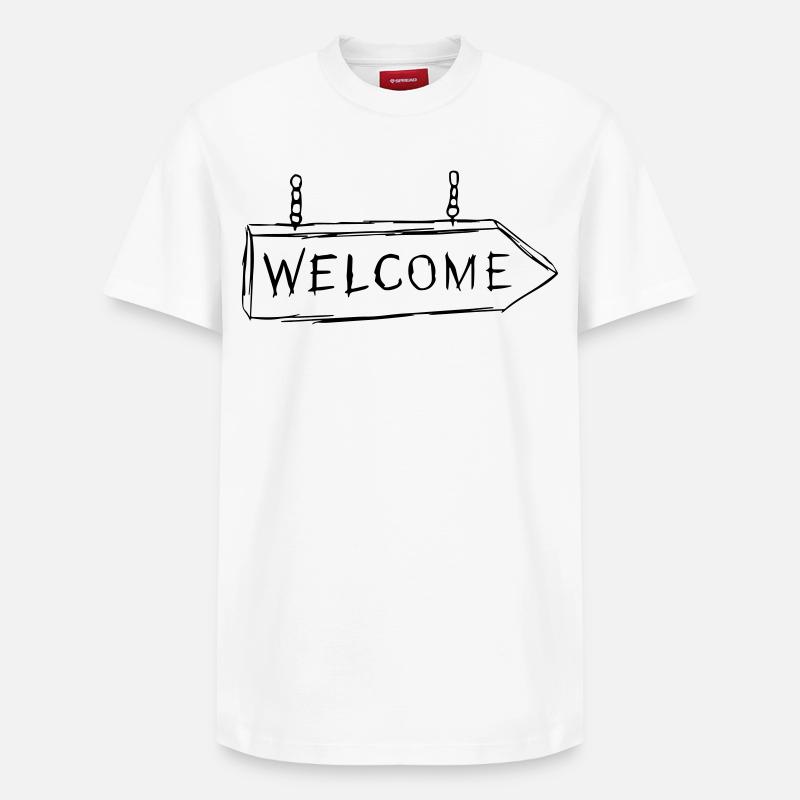 Welcome - Relaxed Unisex Supima Cotton T-Shirt – von SPREAD - Weiß