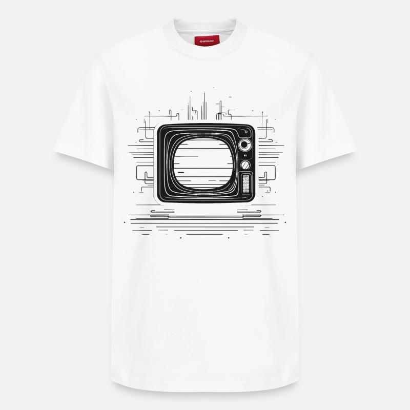 Dessin TV rétro - T-shirt unisexe décontracté en coton Supima – de SPREAD - blanc