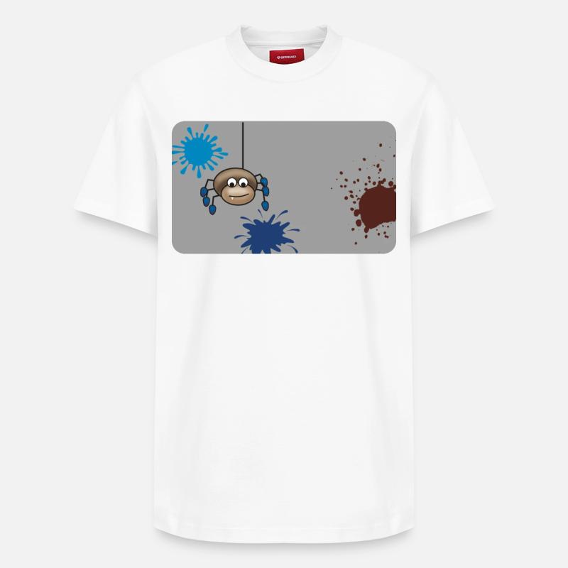 Farbklecks Monster Spinne grau - Relaxed Unisex Supima Cotton T-Shirt – von SPREAD - Weiß