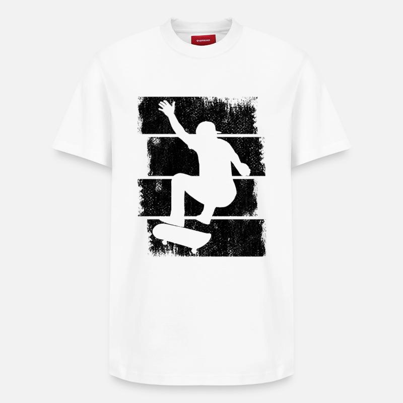 Garçon patineur - T-shirt unisexe décontracté en coton Supima – de SPREAD - blanc