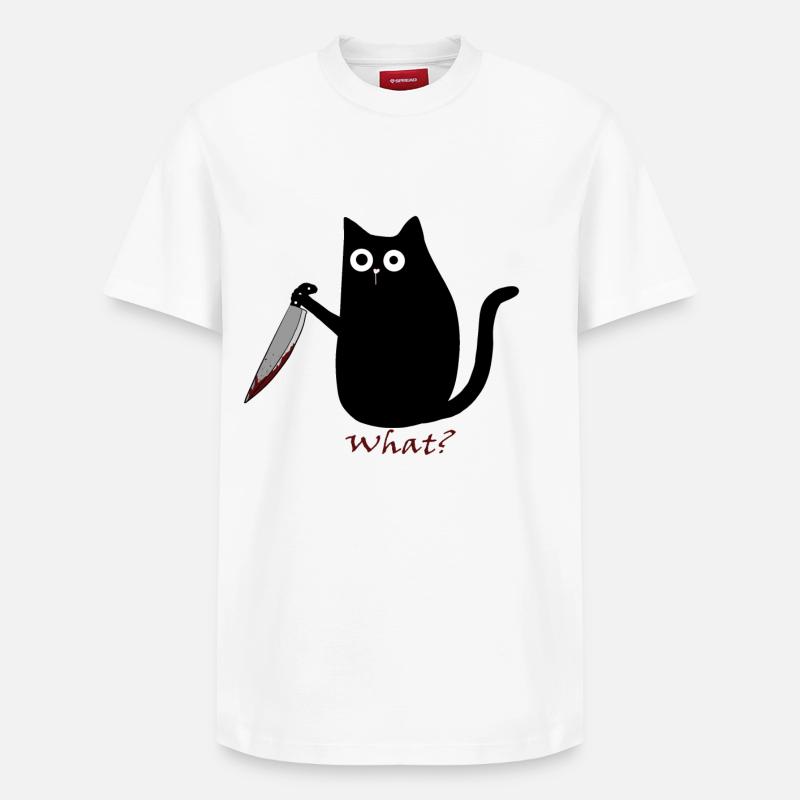 Black Cat - Relaxed Unisex Supima Cotton T-Shirt – von SPREAD - Weiß