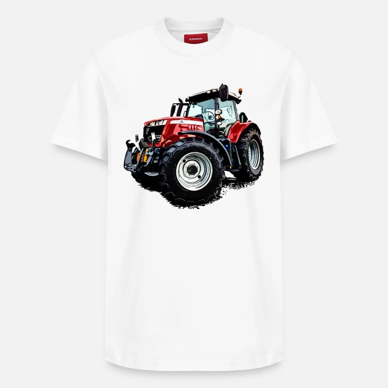 Tracteur S - T-shirt unisexe décontracté en coton Supima – de SPREAD - blanc