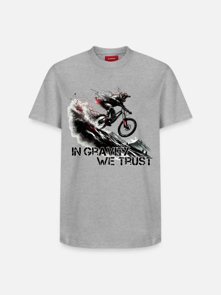 Downhill Gravity Trust MTB Gift - Relaxed Unisex Supima Cotton T-Shirt – by SPREAD - white