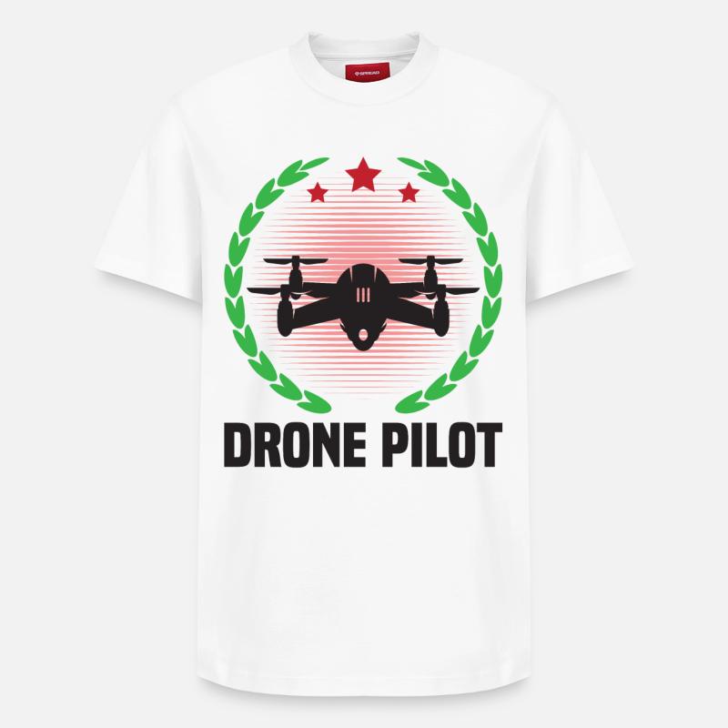Pilote de drone - T-shirt unisexe décontracté en coton Supima – de SPREAD - blanc