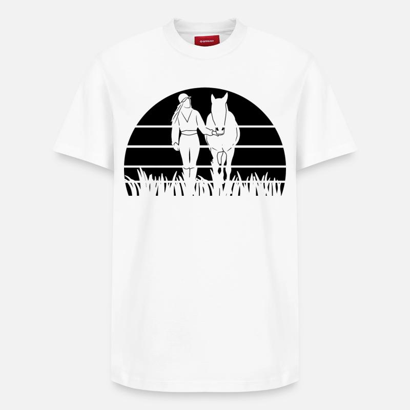 Cavalier - T-shirt unisexe décontracté en coton Supima – de SPREAD - blanc