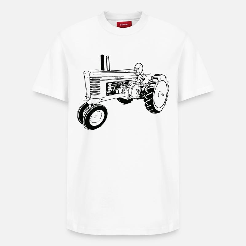 Model A Traktor - Relaxed Unisex Supima Cotton T-Shirt – von SPREAD - Weiß