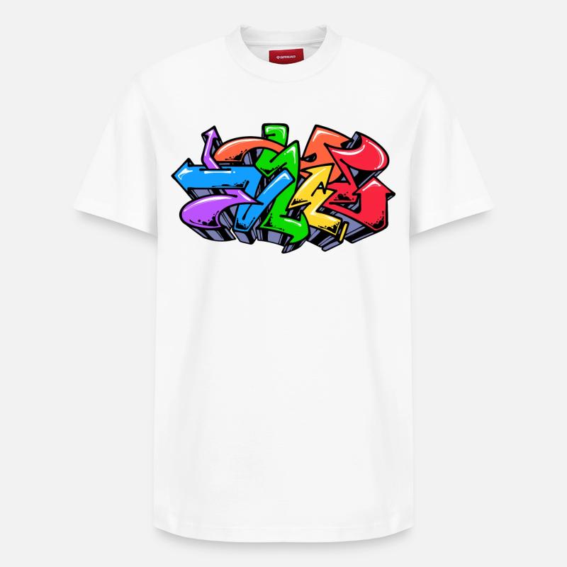 Graffiti Strassenkunst Wildstyle Illustration - Relaxed Unisex Supima Cotton T-Shirt – von SPREAD - Weiß