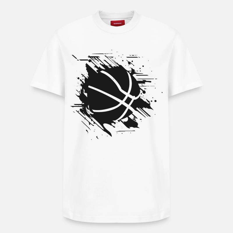 Basket-ball - T-shirt unisexe décontracté en coton Supima – de SPREAD - blanc